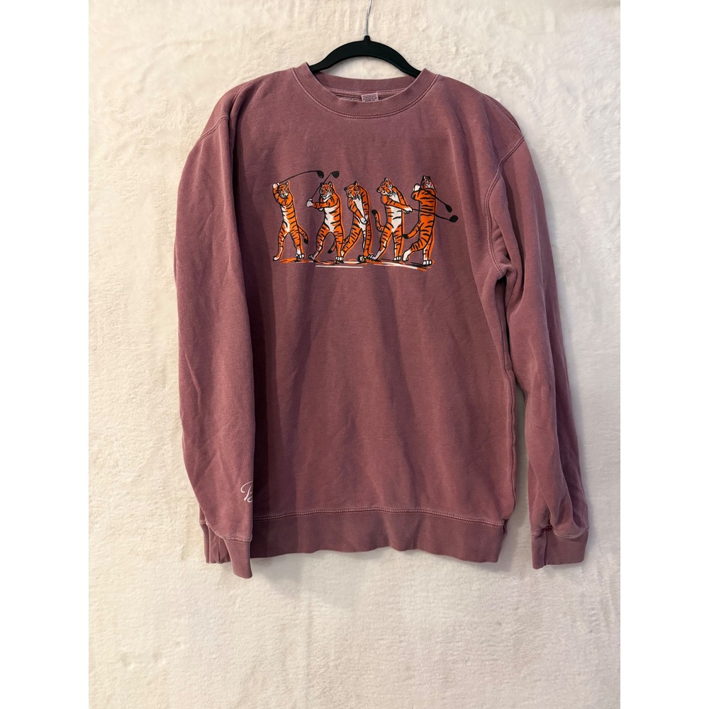Barstool Golf Tiger Swing Sweatshirt Mens Medium Mauve Crewneck PRM3500C